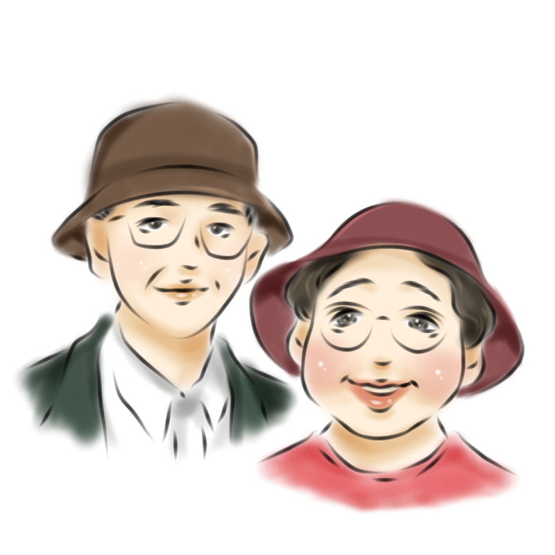 ご夫婦の似顔絵イラストになります。