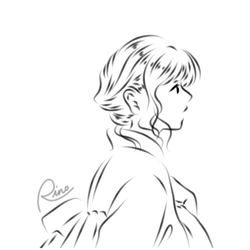 線画でのイラスト作品になります。