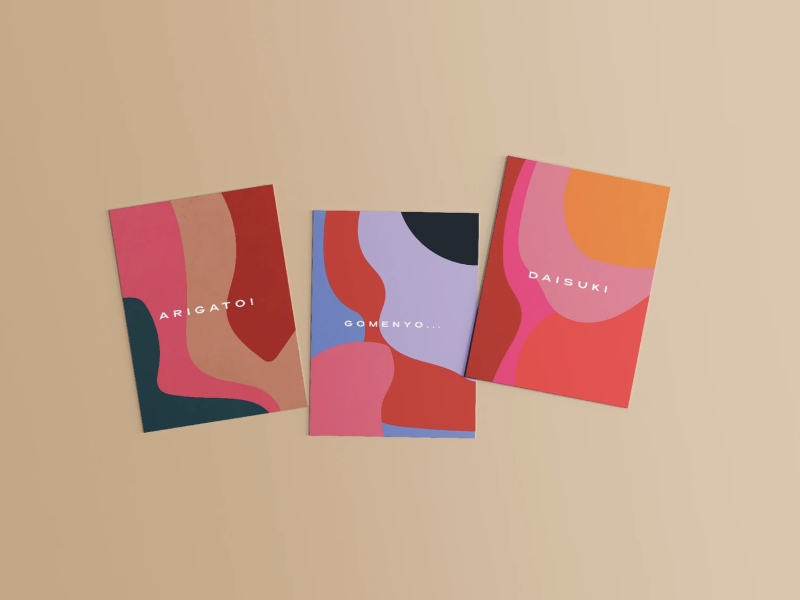 カラフルなメッセージカードのデザイン