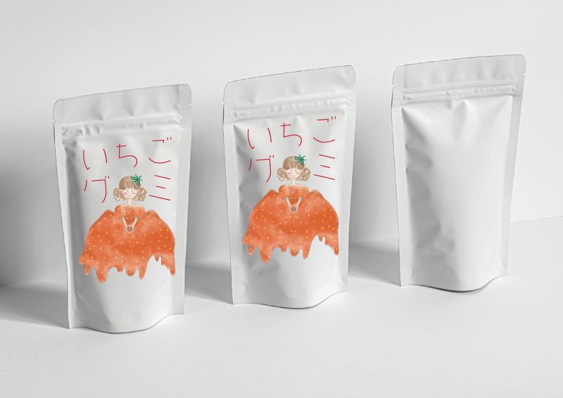 オリジナルイラストを使用したグミのパッケージデザイン