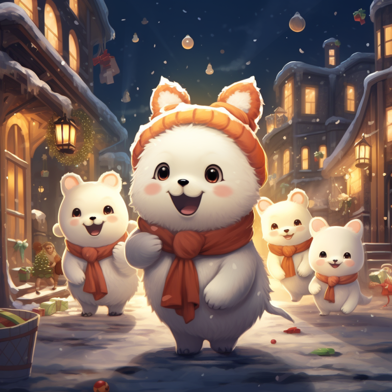 AI画像生成で製作したくまのイラストです。クリスマスをイメージしました。
