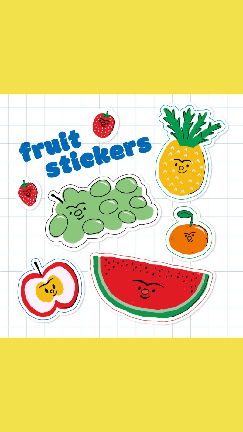 フルーツ　ステッカーイラスト