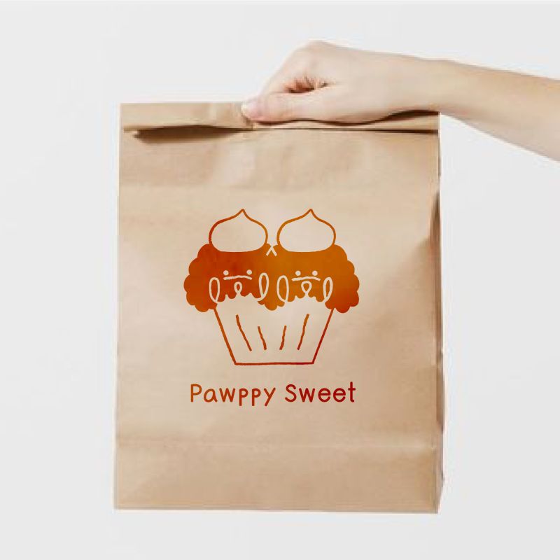 ・無添加でグルテンフリーでヒューマングレードな素材で作るペットスイーツの販売。
＜ご依頼内容＞
・トイプードル2匹が看板犬モチーフ
暖かみのある、柔らかい色調を使用して、親しみやすく安心感を与えるブランドイメージを表現。