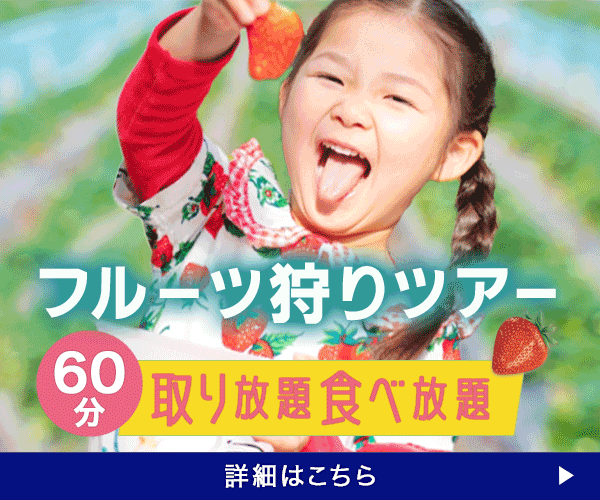 架空のフルーツ狩りツアーのバナーです。